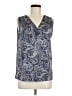 Made With Love Paisley Blue Sleeveless Blouse Size M - photo 1