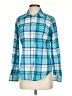 St. John's Bay Plaid Teal Long Sleeve Button-Down Shirt Size S - photo 1