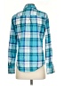 St. John's Bay Plaid Teal Long Sleeve Button-Down Shirt Size S - photo 2