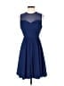 J.Crew 100% Silk Solid Blue Cocktail Dress Size 2 Petite - photo 1