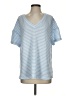 Shein Stripes Blue Short Sleeve T-Shirt Size S - photo 1