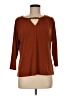 Tahari Brown 3/4 Sleeve Top Size M - photo 1