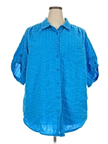 Woman Within 3/4 Sleeve Button-Down Shirt (view 1)