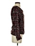 Hinge 100% Viscose Paisley Burgundy Long Sleeve Blouse Size XXS - photo 4