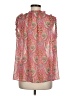 Gap 100% Polyester Paisley Pink Sleeveless Blouse Size M - photo 2