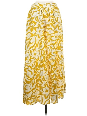 Madewell Linen-Blend Shirred Maxi Skirt in Tropicale Floral (view 1)