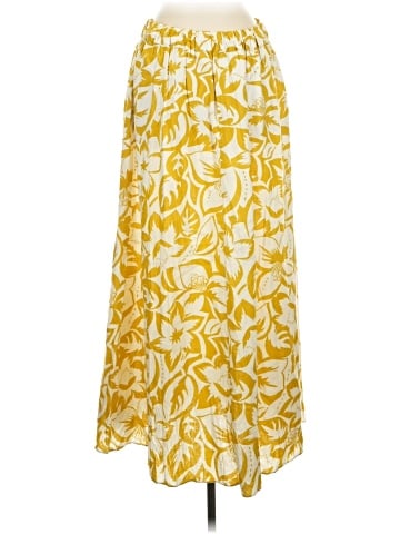 Madewell Linen-Blend Shirred Maxi Skirt in Tropicale Floral (view 2)