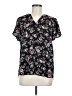 Maurices 100% Polyester Floral Black Short Sleeve Blouse Size M - photo 1