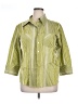 Chico's Stripes Green 3/4 Sleeve Button-Down Shirt Size XL - photo 1