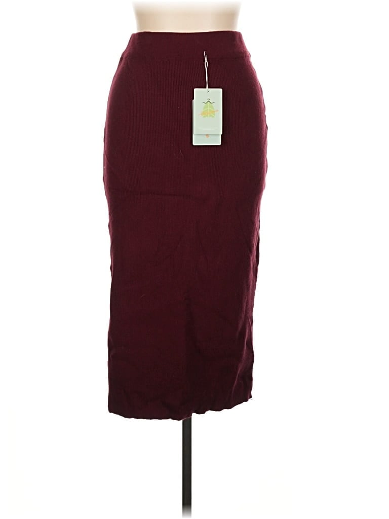 Pre-owned Assorted Brands Casual Skirt In Burgundy