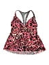 Aqua Green Animal Print Pink Swimsuit Top Size L - photo 1