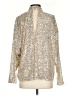 H&M Metallic Silver Long Sleeve Blouse Size S - photo 2