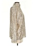H&M Metallic Silver Long Sleeve Blouse Size S - photo 4