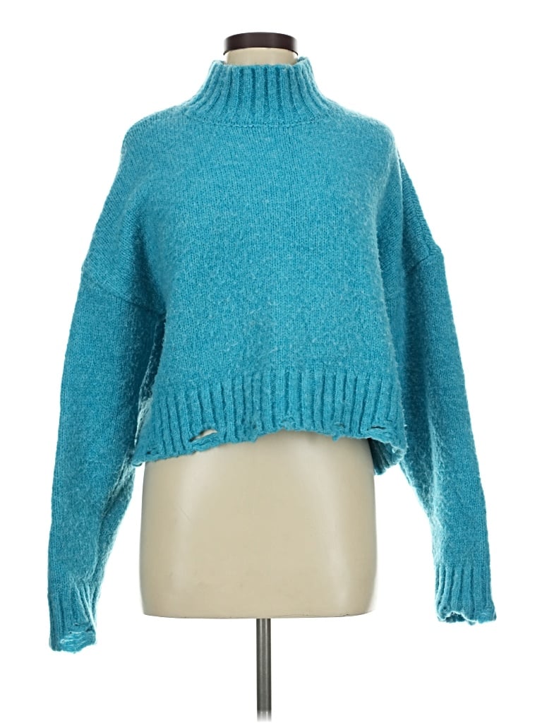 Pre-owned New In Turtleneck Sweater In Teal