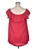 H By Halston Red Short Sleeve Blouse Size XL - photo 2