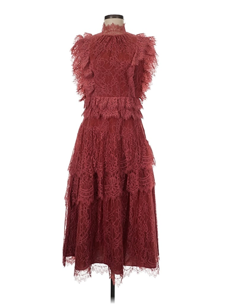 Pre-owned Rachel Parcell Cocktail Dress In Burgundy