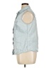 Per Se 100% Cotton Solid Blue Sleeveless Button-Down Shirt Size 1X - photo 5