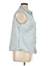 Per Se 100% Cotton Solid Blue Sleeveless Button-Down Shirt Size 1X - photo 4