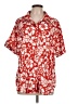 Fantaslook 100% Polyester Tropical Red Short Sleeve Blouse Size L - photo 1
