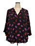 Torrid 100% Polyester Black 3/4 Sleeve Blouse Size 3X Plus (3) - photo 1