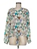AP.NY Hearts Teal Long Sleeve Blouse Size M - photo 1