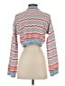 Shein 100% Acrylic Chevron-herringbone Blue Pullover Sweater Size 4 - photo 2
