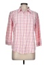 L.L.Bean 100% Cotton Checkered-gingham Pink 3/4 Sleeve Button-Down Shirt Size L - photo 1