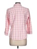 L.L.Bean 100% Cotton Checkered-gingham Pink 3/4 Sleeve Button-Down Shirt Size L - photo 2