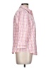 L.L.Bean 100% Cotton Checkered-gingham Pink 3/4 Sleeve Button-Down Shirt Size L - photo 4