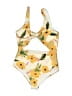 L Space Floral Yellow One Piece Swimsuit Size 6 - photo 1