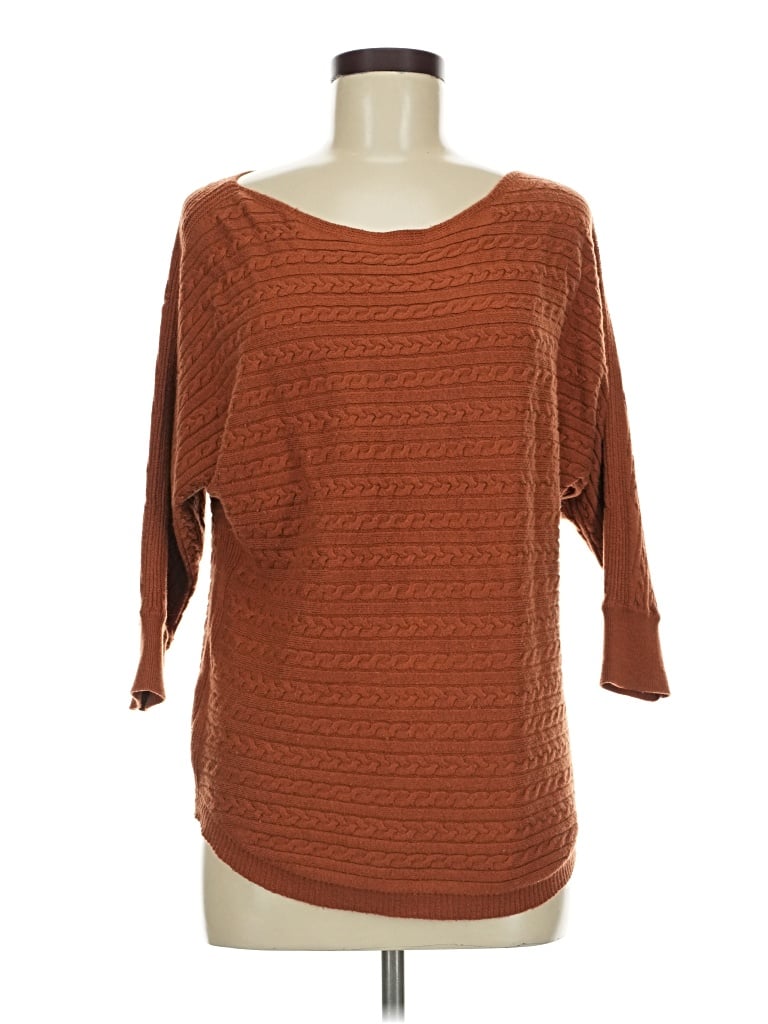 Pre-owned Market & Spruce 3/4 Sleeve T-shirt In Brown
