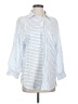 Mint Velvet Stripes Blue 3/4 Sleeve Button-Down Shirt Size S - photo 1
