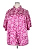 Emily Wonder Print Pink Short Sleeve Blouse Size 2X - photo 1