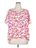 Emily Wonder Hearts Pink Short Sleeve Blouse Size 2X - photo 1
