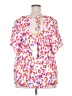 Emily Wonder Hearts Pink Short Sleeve Blouse Size 2X - photo 2