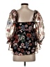 Storia Floral Black 3/4 Sleeve Blouse Size S - photo 2