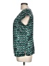 Tesori 100% Silk Teal Short Sleeve Silk Top Size L - photo 5