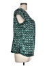 Tesori 100% Silk Teal Short Sleeve Silk Top Size L - photo 4