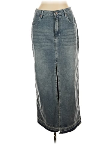 Happily Grey Denim Skirt (view 1)