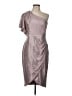 Gabby Skye Metallic Silver Cocktail Dress Size 10 - photo 1
