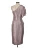 Gabby Skye Metallic Silver Cocktail Dress Size 10 - photo 2