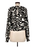 H&M 100% Polyester Animal Print Ivory Long Sleeve Blouse Size M - photo 2