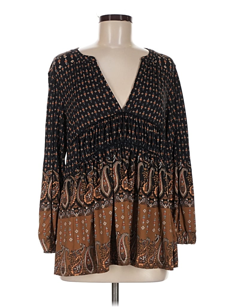 Pre-owned Muche Et Muchette Long Sleeve Blouse In Brown