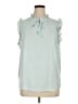 Ann Taylor LOFT Outlet 100% Polyester Teal Sleeveless Blouse Size XL - photo 1