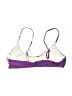 Cider Animal Print Color Block Purple Swimsuit Top Size S - photo 2