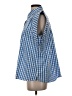 Crown & Ivy Checkered-gingham Blue Sleeveless Button-Down Shirt Size S - photo 5