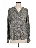 Express 100% Polyester Animal Print Ivory Long Sleeve Blouse Size L - photo 1