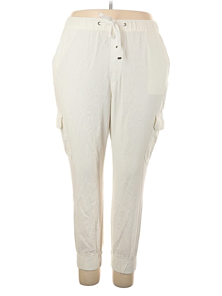 Pre-owned St. John's Bay Linen Pants In Ivory