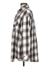 Unbranded 100% Polyester Plaid Gray Long Sleeve Blouse Size L - photo 5