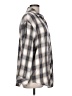Unbranded 100% Polyester Plaid Gray Long Sleeve Blouse Size L - photo 4